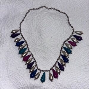 Elegant Multicolor Teardrop Necklace